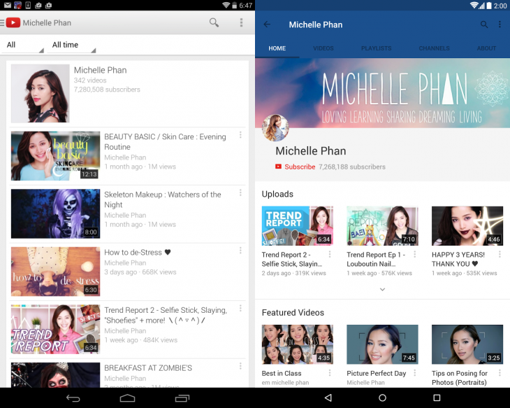 YouTube for Android อัพเดตรูปแบบมาใช้ Material Design