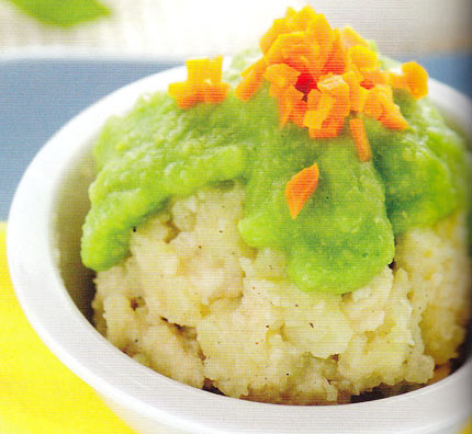 อาหารเด็ก - มันบดซอสถั่วลันเตา
