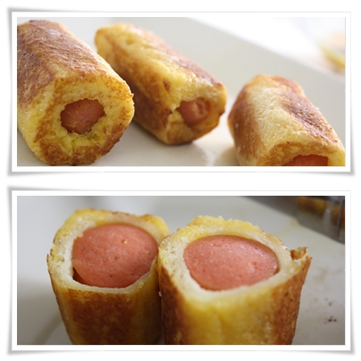 แซนวิชไส้กรอกทอด