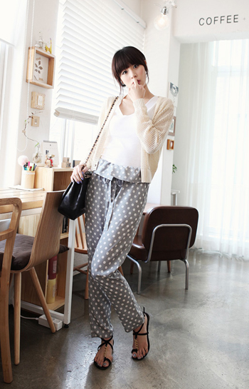 แฟชั่นวินเทจ กางเกงวินเทจปรินท์ลาย