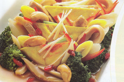 เต้าหู้แผ่นนึ่งผักสามสหาย