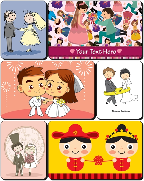 การ์ดแต่งงานการ์ตูน น่ารักน่าชัง