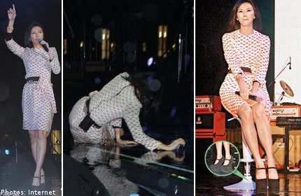 เฟล! ร้องเท้าเป็นเหตุ ซุนเยี่ยนจือ ล้มกลางเวทีคอนเสิร์ต