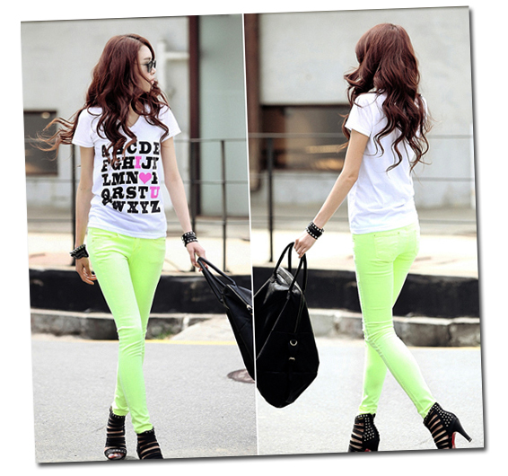 กางเกงยีนส์แบบสกินนี่ 