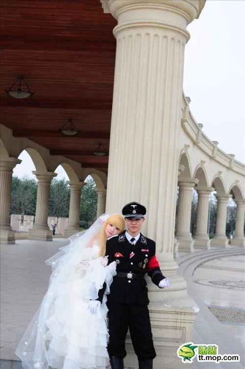 แฟชั่นเซ็ตแต่งงานคอสเพลย์สาวหูแมวกับหนุ่มนาซี 