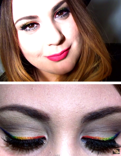 วิธีแต่งหน้าสีรุ้ง