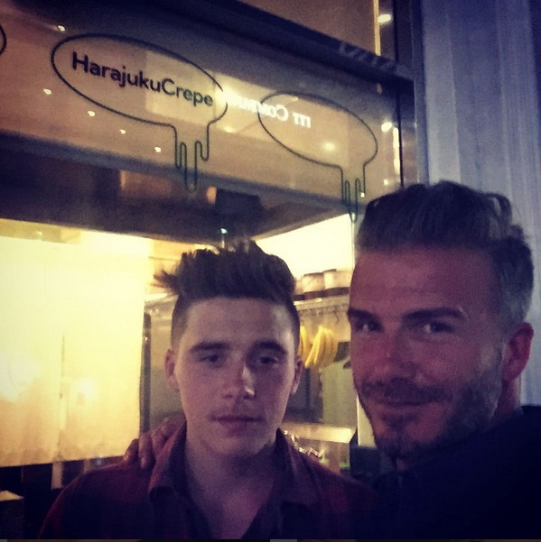 เดวิด เบ็คแฮม แชะภาพจุ๊บ บรู๊คลิน ลูกชายคนโต