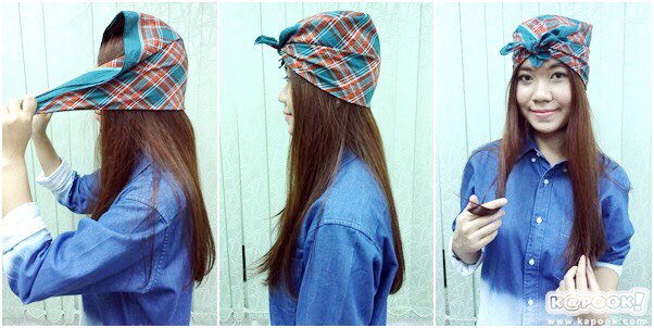 โพกผมด้วยผ้าเช็ดหน้า