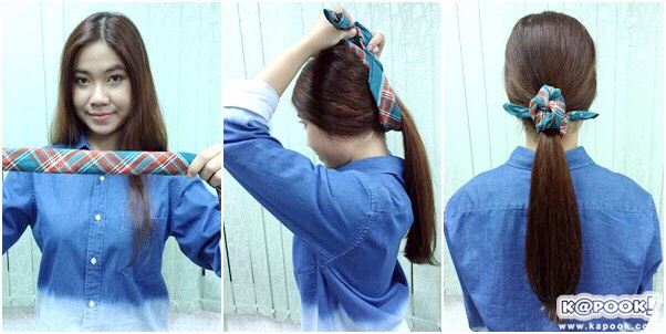 โพกผมด้วยผ้าเช็ดหน้า