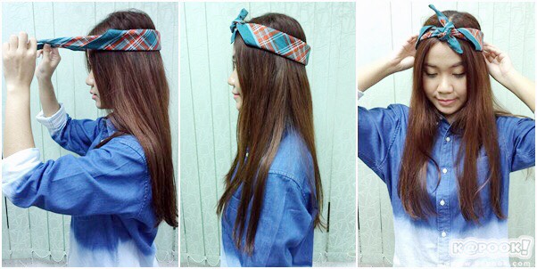 โพกผมด้วยผ้าเช็ดหน้า