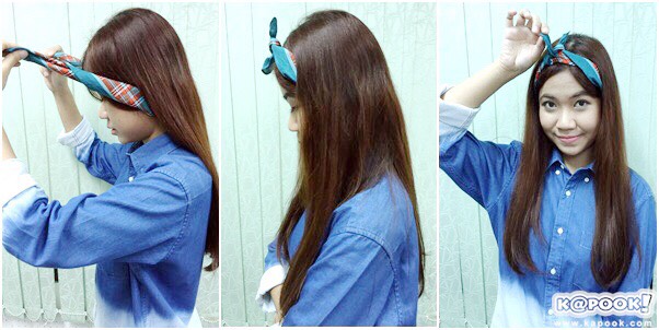 โพกผมด้วยผ้าเช็ดหน้า