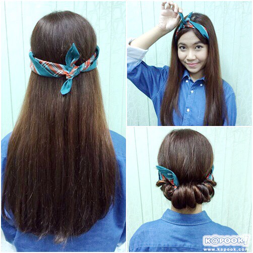 โพกผมด้วยผ้าเช็ดหน้า