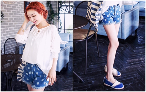 กางเกงยีนส์ขาสั้น