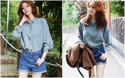 กางเกงยีนส์ขาสั้น