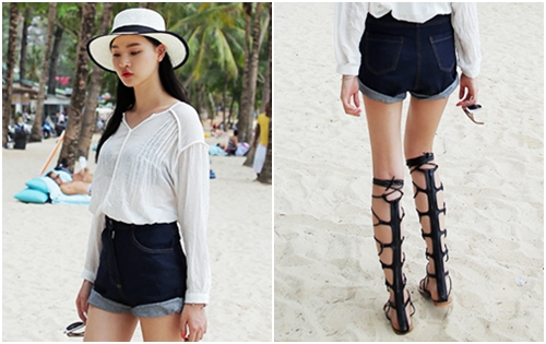 กางเกงยีนส์ขาสั้น