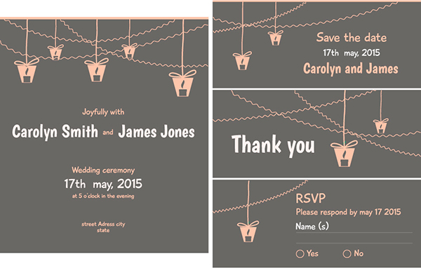 การ์ดแต่งงานลายเส้นเก๋ไก๋ รูปแบบไม่เหมือนใคร 