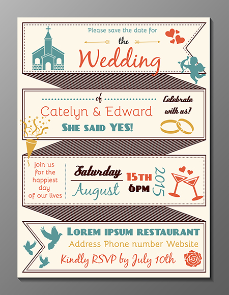 การ์ดแต่งงานลายเส้นเก๋ไก๋ รูปแบบไม่เหมือนใคร 