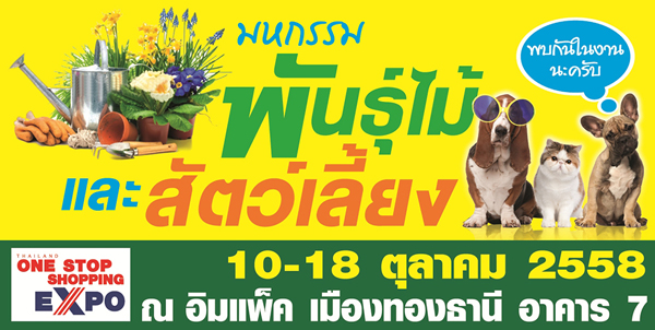  Thailand One Stop Shopping Expo วันที่ 10-18 ตุลาคม 2558 นี้