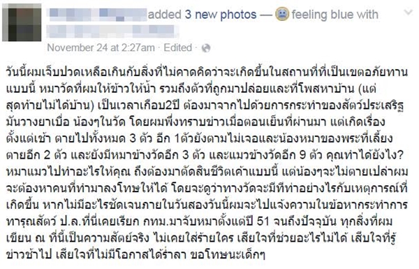 แชร์ว่อน หมา-แมวถูกจับยัดถุงดำโยนลงคลองข้างวัด 
