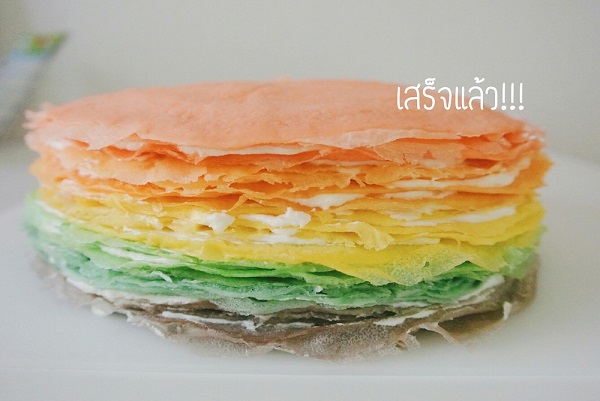 วิธีทำเครปเค้กสายรุ้ง