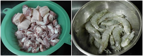 หมูต้มซีอิ๊วใส่กุ้ง 