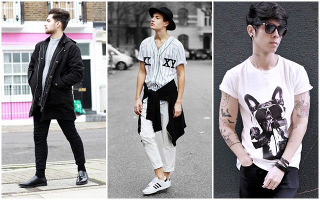 แฟชั่นเสื้อผ้าสีขาวดำผู้ชาย