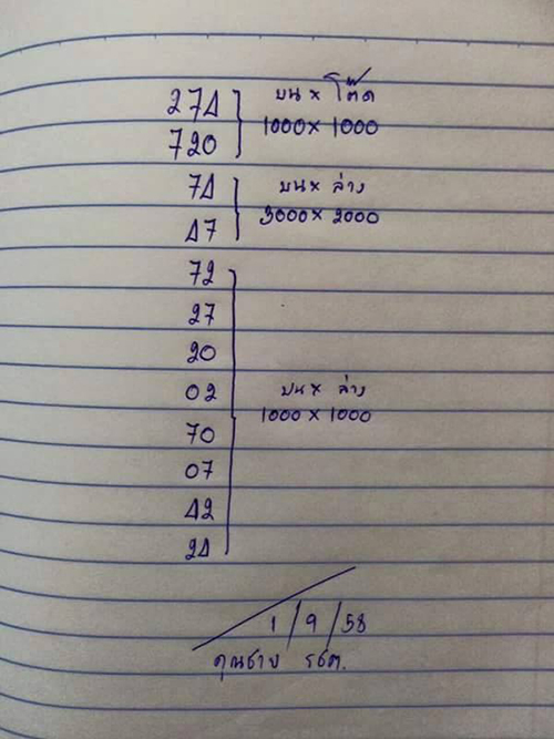 หวยคุณชาย รชต 1/09/58