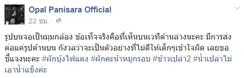 โอปอล์ ปาณิสรา โพสต์ข้อความแจงภาพคล้ายจูจุ๊บ ซงจุงกิ
