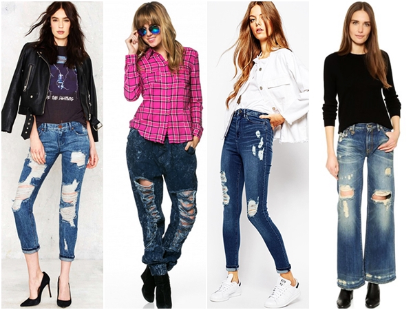 กางเกงยีนส์ขาด