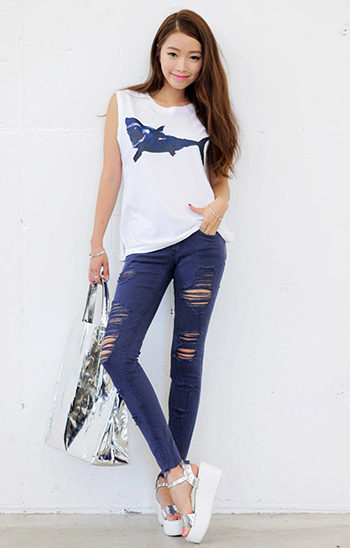 กางเกงยีนส์สี