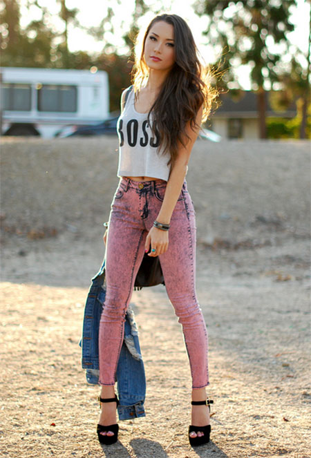 กางเกงยีนส์ฟอก