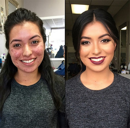 ภาพก่อน-หลังแต่งหน้า ภาพก่อน-หลังแต่งหน้า