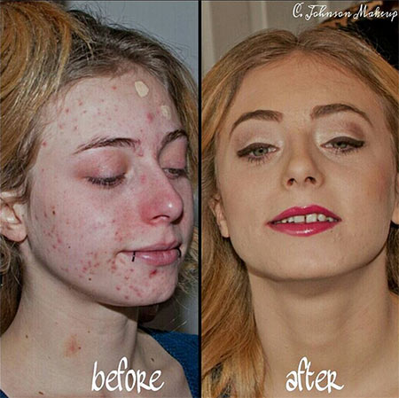 ภาพก่อน-หลังแต่งหน้า ภาพก่อน-หลังแต่งหน้า