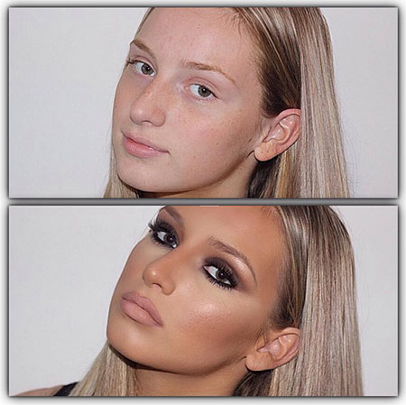 ภาพก่อน-หลังแต่งหน้า ภาพก่อน-หลังแต่งหน้า