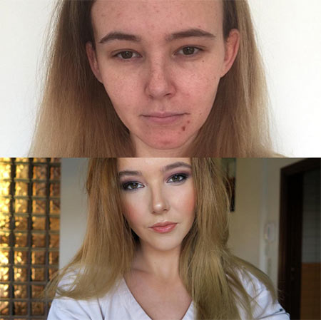 ภาพก่อน-หลังแต่งหน้า ภาพก่อน-หลังแต่งหน้า