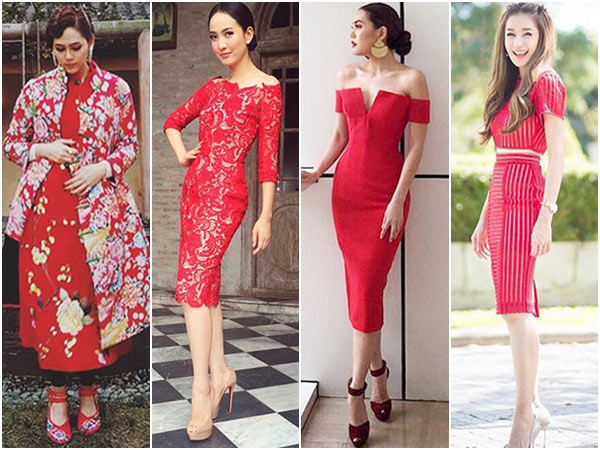 ดาราใส่ชุดแดง