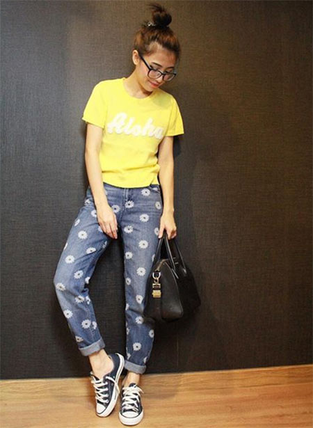 กางเกงยีนส์ทรงบอยเฟรนด์