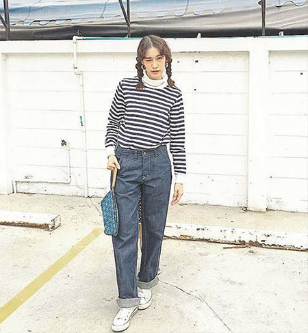 กางเกงยีนส์ทรงบอยเฟรนด์