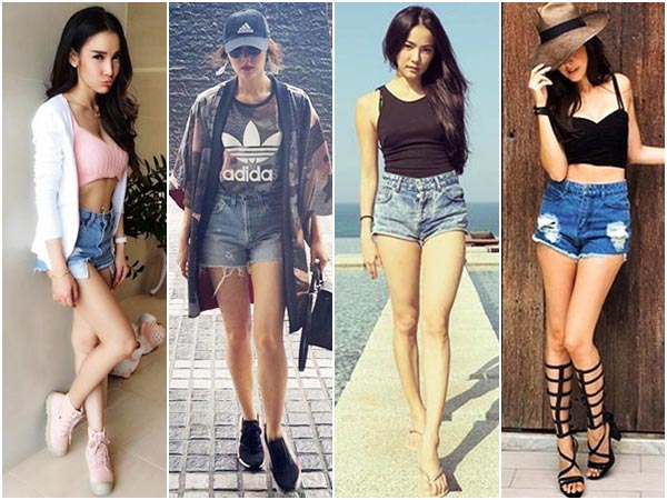 กางเกงยีนส์ขาสั้นดารา