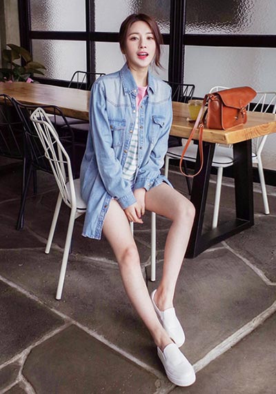 ใส่เชิ้ตยีนส์กับอะไรดี