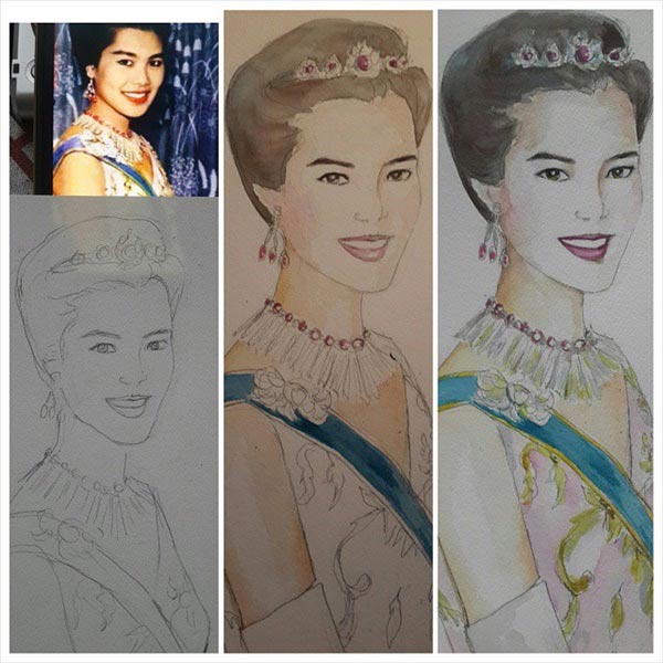 เหมี่ยว ปวันรัตน์ วาดภาพในหลวง ร.9