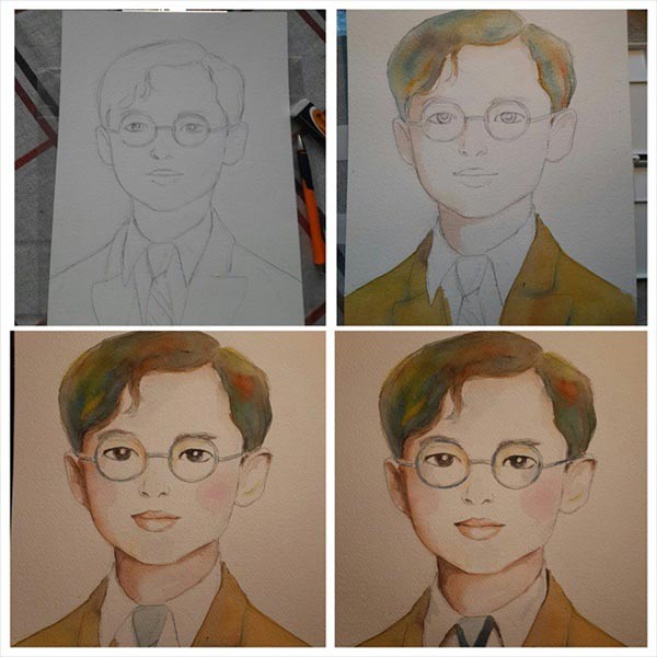 เหมี่ยว ปวันรัตน์ วาดภาพในหลวง ร.9