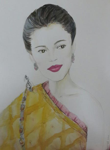 เหมี่ยว ปวันรัตน์ วาดภาพในหลวง ร.9