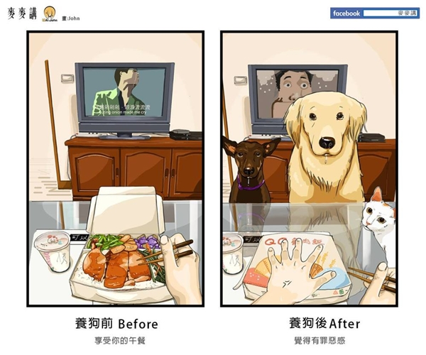 การ์ตูนล้อเลียนชีวิตคนเลี้ยงหมา