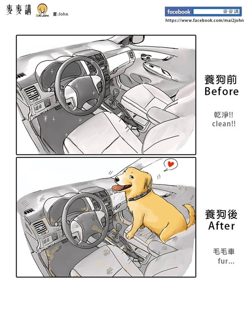 การ์ตูนล้อเลียนชีวิตคนเลี้ยงหมา