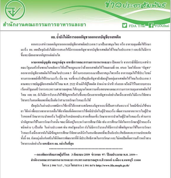 ถอดกัญชาออกจากยาเสพติด