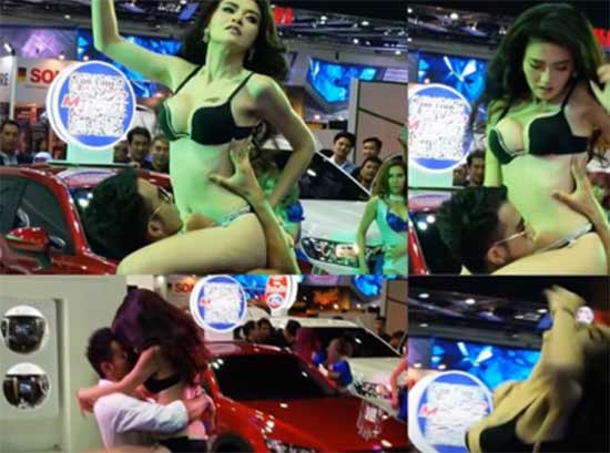 อื้อหือ ! เชอรี่ สามโคก กับลีลาเร่าร้อนในงานมอเตอร์โชว์-โซเชียลจวกยับ 