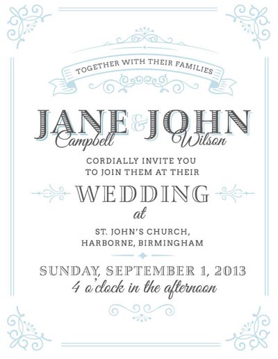 การ์ดแต่งงานวินเทจ