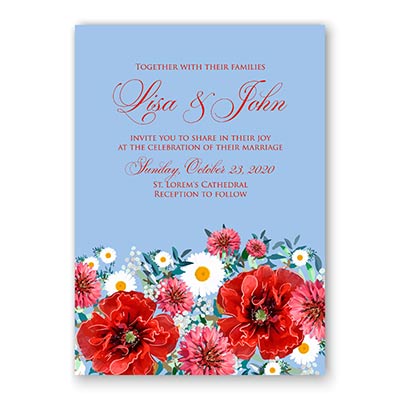 การ์ดแต่งงานลายดอกไม้