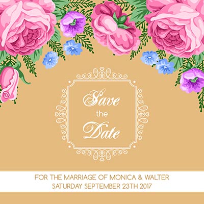 การ์ดแต่งงานลายดอกไม้